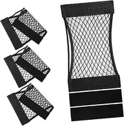 Kichvoe 4pcs Adhesive Car Storage Net Bag Elastic Mesh Pocket Organizer for Trunk Home for Tools Clothes Quick Installation Space Maximization for Accessories