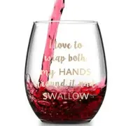 Stemless Wine Glass Humorous NEW in Original Packaging
