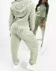 JUICY COUTURE Diamante Velour Track Pants Trackies RRP $120 Womens Sage Green S