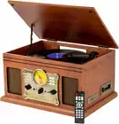 Bluetooth Turntable LP Vinyl Record Player Recorder AUX MP3 CD Cassette Vintage