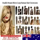 AU 18" Double Drawn Beads Micro Loop Ring Remy Human Hair Extensions