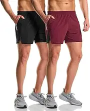 [ATHLIO] Men's Running Shorts, Quick Dry Mesh Athletic Shorts, Gym Training Workout Athletic with Pockets