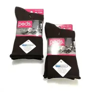 Brand New, 4 Pair of Peds Womens Roll Top Socks Size 5-10 LYCRA COOLMAX Brown