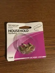 Slide-Co 243388, Household Hardware, Shelf Support Pegs, 5 mm. O.D., Gold, FS
