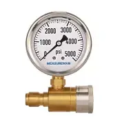 MEASUREMAN 2-1/2" Pressure Washer Gauge Kit 3/8 Inch 0-5000 PSI