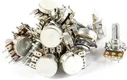 Aexit 15 (Potentiometer) Pieces B10K Type B 10K Ohm 3 Terminals Split Knurled Shaft Single Linear Rotary (15ry323qf98) Taper Potentiometers