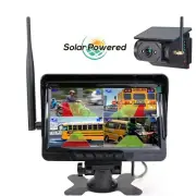 Wireless 7" Quad Monitor Hitch BSD Solar Backup Camera Magnetic 30-50m Caravan