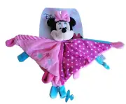 Disney Baby Pink Minnie Mouse Security Blanket Lovey Simba Toys Pacifier Holder