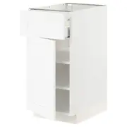 METOD / MAXIMERA base cabinet with drawer/door, white Enköping/white wood effect, 40x60x80 cm