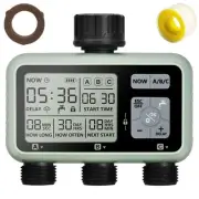 3 Outlet Sprinkler Timer Brass, Programmable Garden Hose Timer with Rain Dela...