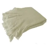 Maine & Crawford Maci 170x130cm Super Plush Throw Sofa Acrylic Blanket Cream