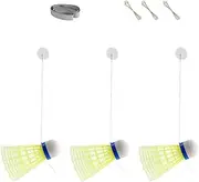 Elastic Badminton Trainer Set,Self Study Badminton Trainer Set,Portable Solo Equipment Practice Training Aid,Badminton Training Device for Kids Adults