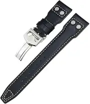 [GUMMMY] Thick Real Leather Calfskin Watchband 21mm 22mm For IWC Big PILOT Spitfire IW5009 IW3777 Rivets Cowhide Watch Strap