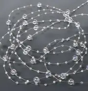 5m Clear Pearl Bead Garland String Chain Wedding Party Decoration DIY Craft Trim