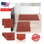 Reversible 2-Piece Cotton Bath Mat Set - Absorbent & Machine Washable Comfort