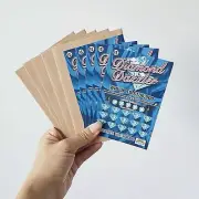 5PK Pregnancy Announcement Replica Scratch Off Scratchie Cards (Blue Diamond)