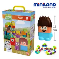 在飛比找momo購物網優惠-【Miniland】模擬城市積木組38入-農場 /含貼紙(M