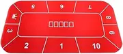 TX GIRL 180 * 90cm Red Poker Layout Rubber Poker Table Cloth Layout 10 Players Texas Hold'em Poker Tapis Cloth Mat 2.5kg (Size : 180 * 90cm)