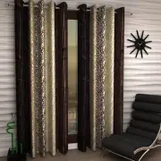 Polyester Window Curtain Set - 5ft, Brown