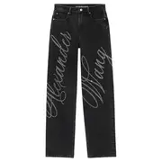 [Alexander Wang] Mid Raise Relaxed Hotfix Jeans