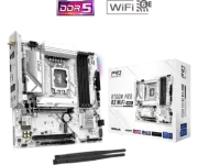 ASRock B760M Pro RS Wi-Fi White Motherboard Intel B760 LGA 1700 Micro ATX DDR5