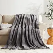 [KMUSET] Fleece Blanket Twin Size Dark Grey Lightweight Throw Blanket Super Soft Cozy Microfiber Blanket Factory Shop