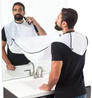 Mens Beard Shaving Apron Facial Hair Care Shave Catcher Net Reusable Cape Bib