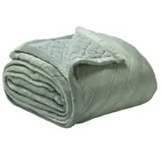 Bianca Mansfield Single/Double Velvet/Sherpa Bed Quilt Blanket Bedspread Sage
