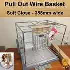 Soft Close Pull Out Pantry Organiser Kitchen Cabinet Storage Wire Basket 355mm