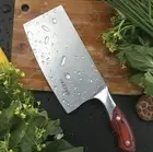 Full Tang Cleaver Knife Stainless Steel Wood Handle Chef Butcher Chopping Slice