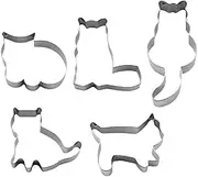 WHPromLang 5 PCS Cute Cat Shaped Cookie Cutter Set Stainless Steel Cat Cookie Cutter Cat Shaped Cookie Molds for DIY Baking Cake Fondant Sugarcraft Biscuits Decoration