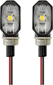 Indicators Flowing Turn Signal LED Motorcycle Turn Signal Light 1SMD 3000K Turn Signal Indicator IP67 Waterproof Motorcycle Light Universal M10 12V Turn Signal Indicator(2 PCS)