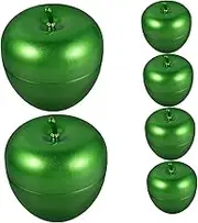 Ipetboom 6pcs Tin Apple Containers With Lids Empty Christmas Cookie Tins Festive Cookie Jar Holiday Treats Candy Box for Present Giving Christmas Party Favors