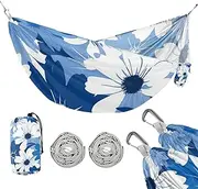 Blue and Flowers 330lb Capacity Outdoor Hammocks with Hanging Ropree Hammock for Outside Camping Essentials accesorios para campamento
