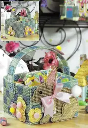 BABY BUNNY EASTER BASKET --- PLASTIC CANVAS PATTERN