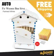 Auto Beehives Painted White Beekeeping Hives Bee Hives Boxes + 7 Frames BPA Free