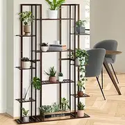 LI LIVSIP 7-Tiers Plant Stand Indoor Outdoor, Large Shelf Flower Holder for Multiple Plants Display, 12 Pot Tall Rack Wood Holder Shelves for Room Corner Balcony Garden Patio