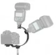 Camera L Bracket Mount Camera Bracket Mount C-Shape Dual Hot Shoes Flash Lamp Mount Holder Bracket for DV Camera Camcorder DSLR Camera