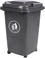 30/50 litres Wheelie Bin Outdoor Roller Waste Bins Large Capacity Plastic Rubbish Can for Factory Corridor Theaters(A,30L)