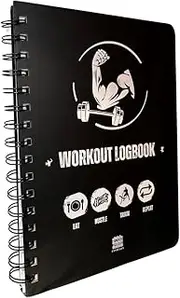 Hardcover Workout Journal - A5 Fitness Planner for Women & Men - Tracking & Goals Settings for Gym and Home Workouts