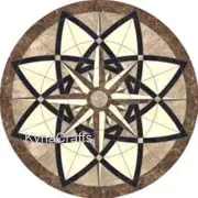 Marquetry Art Sofa Table for Living Room Decor Round Marble Dining Table Top