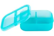 Bumkins: Jelly Silicone 3 Section Bento Box - Blue Jelly