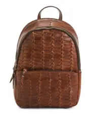 Patricia Nash Woven Collection Jacini Brown Leather Backpack NWT RUST