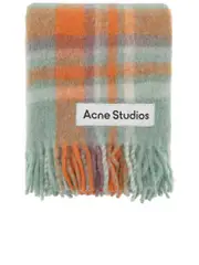 Acne Studios Extra Large Fringed Check Scarf