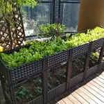 種植箱 陽台蔬菜種菜盆多層花盆長方形戶外種菜箱家庭菜園屋頂樓頂 -