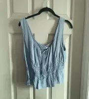 Lucy Paris Aniyah Smocked Top Blue Size M