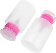 FOMIYES Travel-sized Nail Polish Remover Press Bottle 2 Pack 150ml Empty Manicure Bottle Pump for Nail Clean Liquid