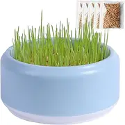 Hydroponic Cat Grass Planter - Soilless Culture Cat Grass Growing Kit with 5 Bags Seeds - Layered Hydroponic Cat Grass Box, Large Water Storage Cat Grass Pot, No Dirt No Mess No Smell, Anti Digging