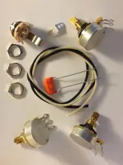 Wiring Harness Kit For J Bass 500k CTS 450G Knurled Pots .022uf 225P Orange Drop