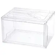 2PCS PMMA Shoe Display Case 14.17x10.63x8.66 Inch Transparent Magnetic Side Door
